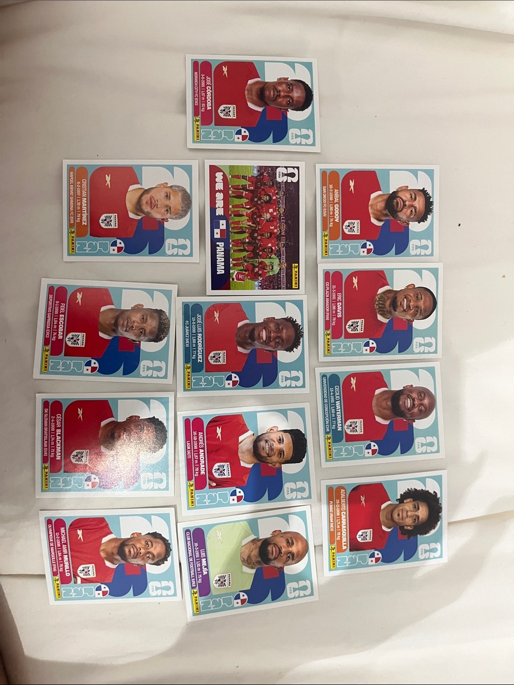 Panama Panini Soccer Sticker Set - Red & Blue Players